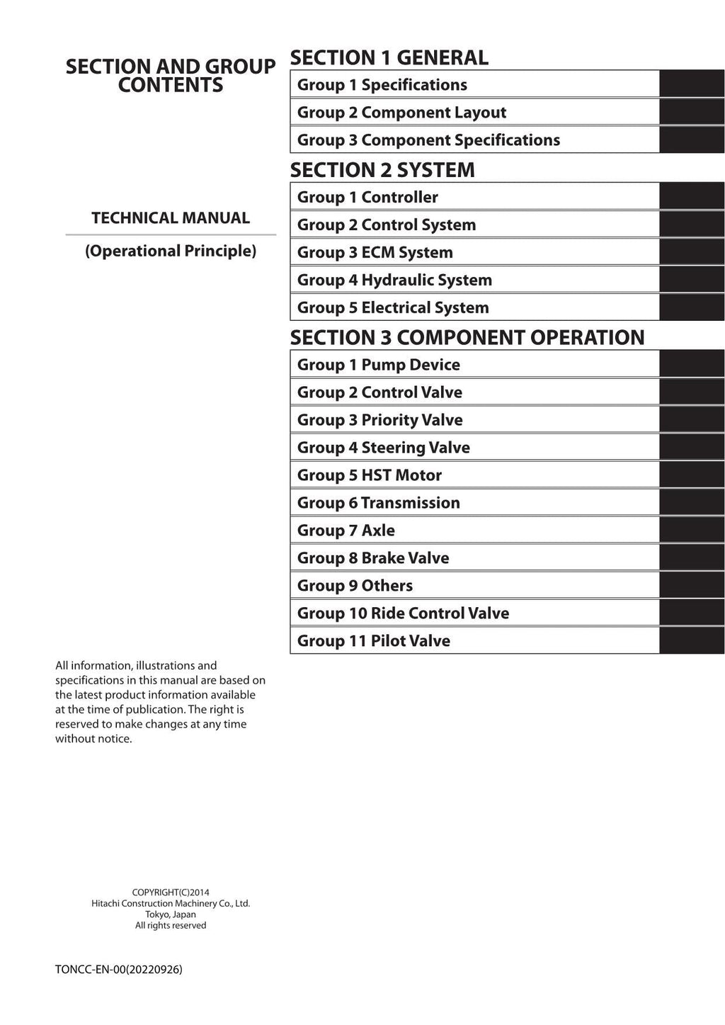 Hitachi ZW120-5B Wheel Loader Technical Manual Operational Principle