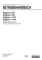 New Holland 870 890 1270 1290 Quaderballenpresse Betriebsanleitung Ab 4085