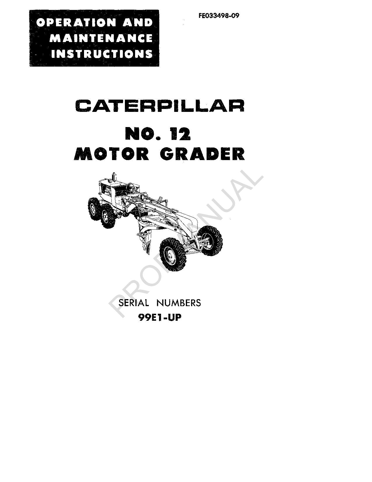 Manual de mantenimiento del operador de la motoniveladora Caterpillar 12 FE033498-09