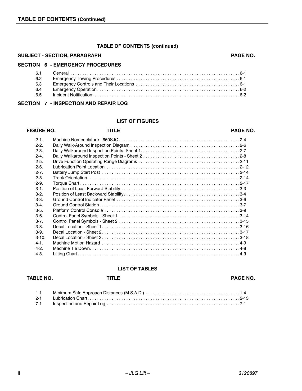Manual del operador de mantenimiento y operación de plataformas elevadoras JLG 600SC 600SJC 660SJC 3120897