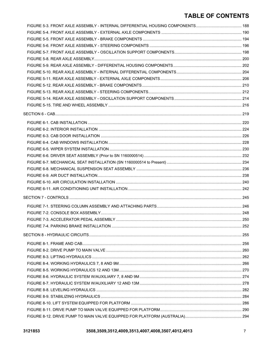 Manual del catálogo de piezas del manipulador telescópico JLG 3507 3508 3509 3512 3513