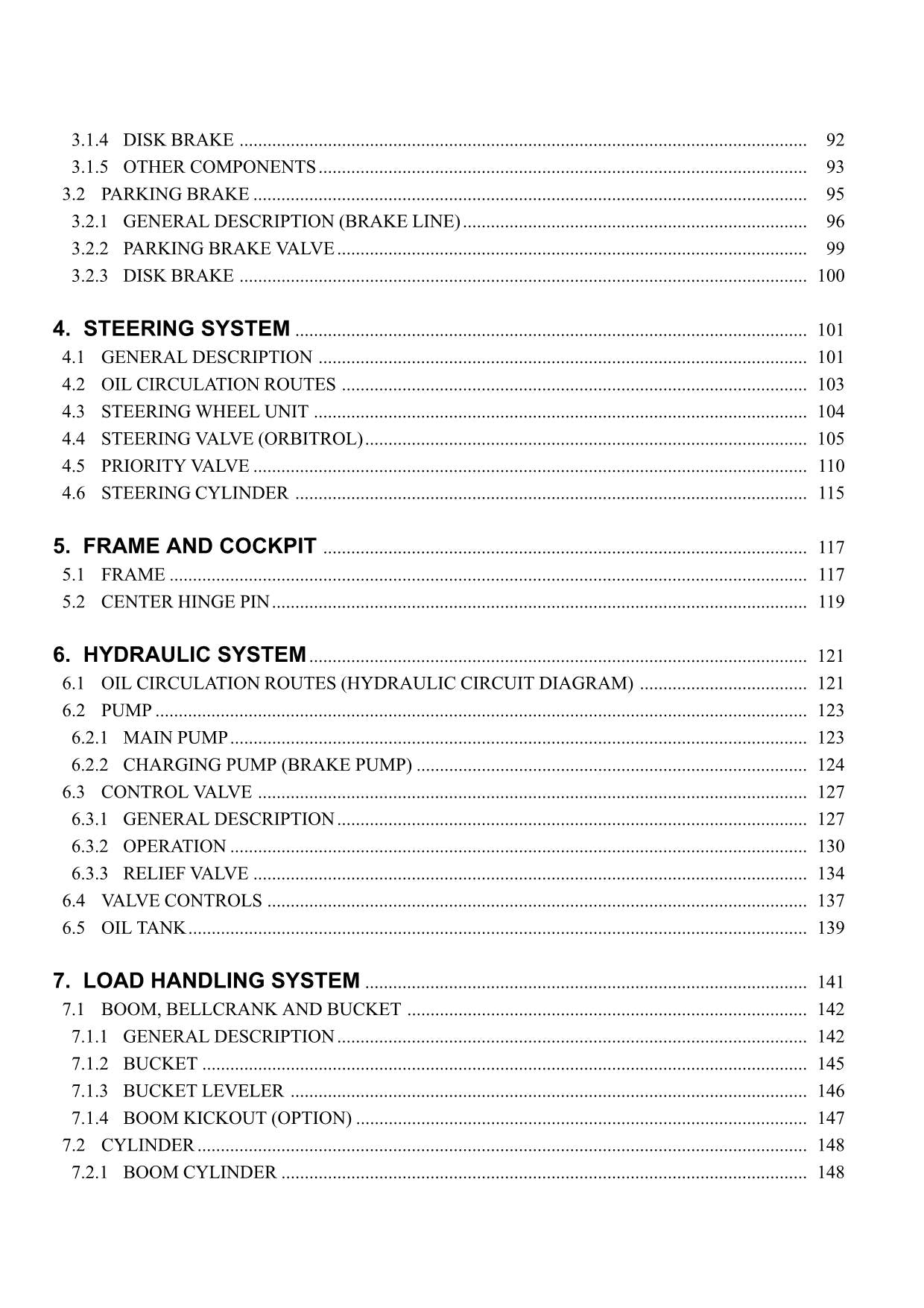 Hitachi LX110-7 Wheel Loader Technical Manual