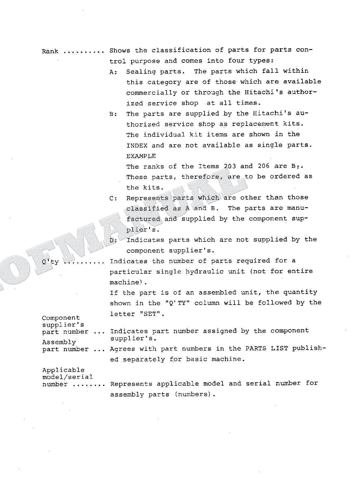 HITACHI UH04-5 UH04M-5 UH045-5 Equip Component Excavator Parts Catalog Manual