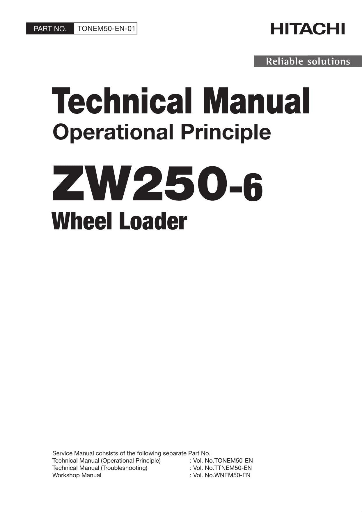 Hitachi ZW250-6 Wheel Loader Technical Manual Operational Principle