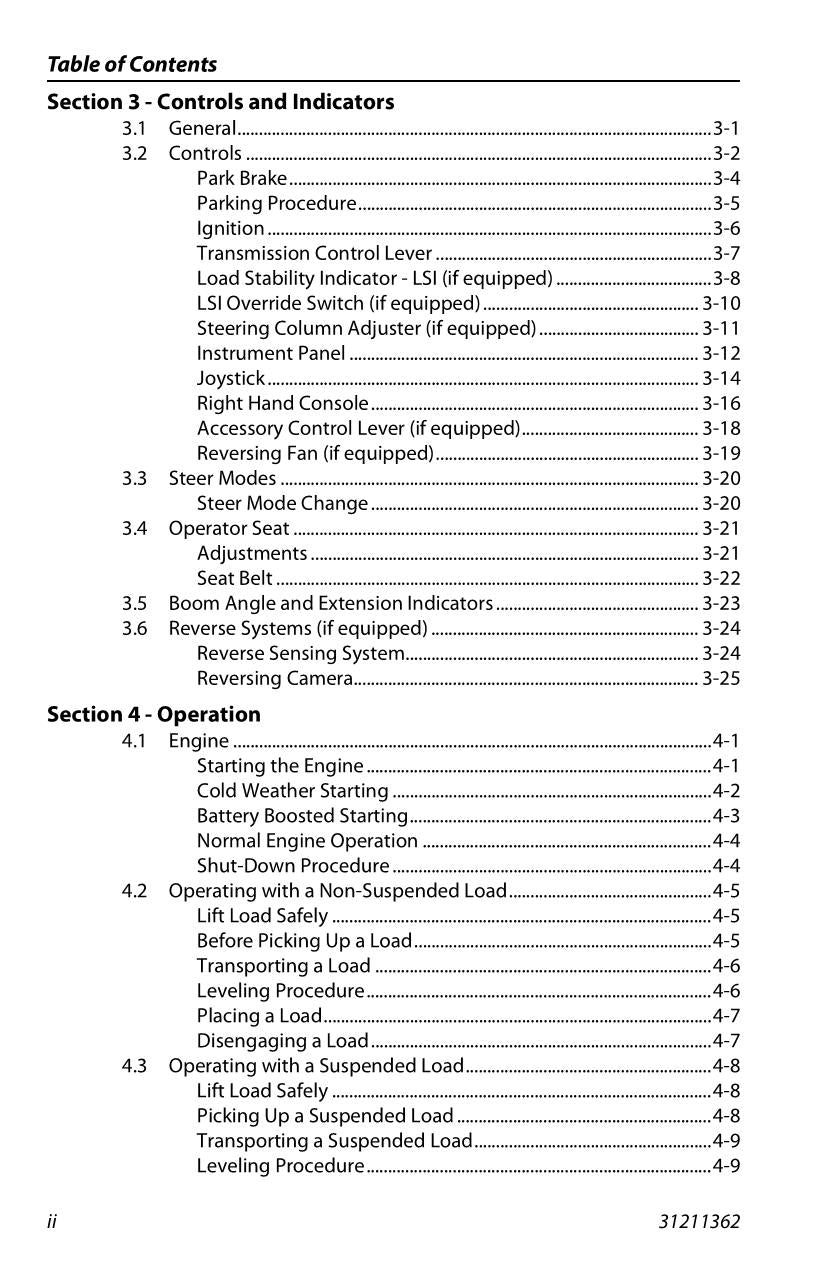 Manual del operador de mantenimiento y operación del manipulador telescópico JLG G5-18A 31211362