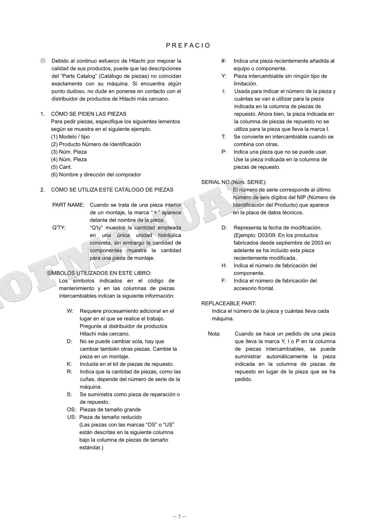 HITACHI ZAXIS ZX70-5A 4TNV98 Engine Parts Catalog Manual
