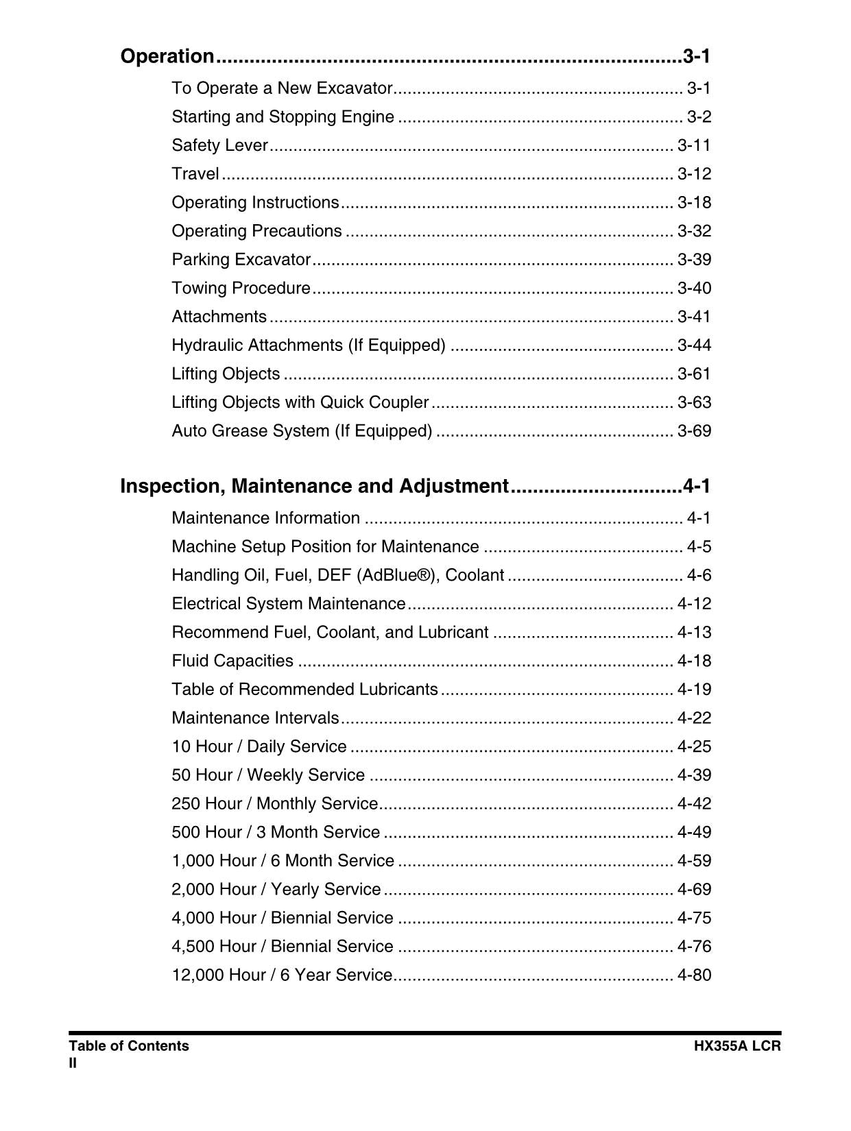 Hyundai HX355ALCR CRAWLER EXCAVATOR Operators Maintenance Manual