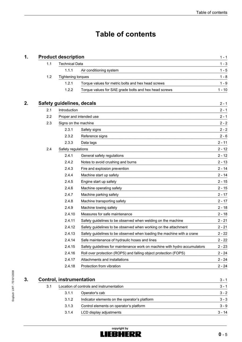 Liebherr PR714 Litronic Dozer Operators manual ser 138239