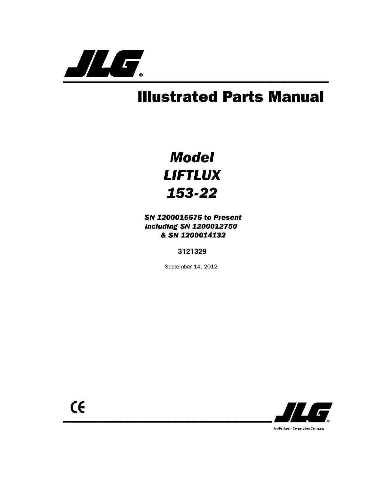 LIFTLUX 153-22 Scissor Lift Parts Catalog Manual