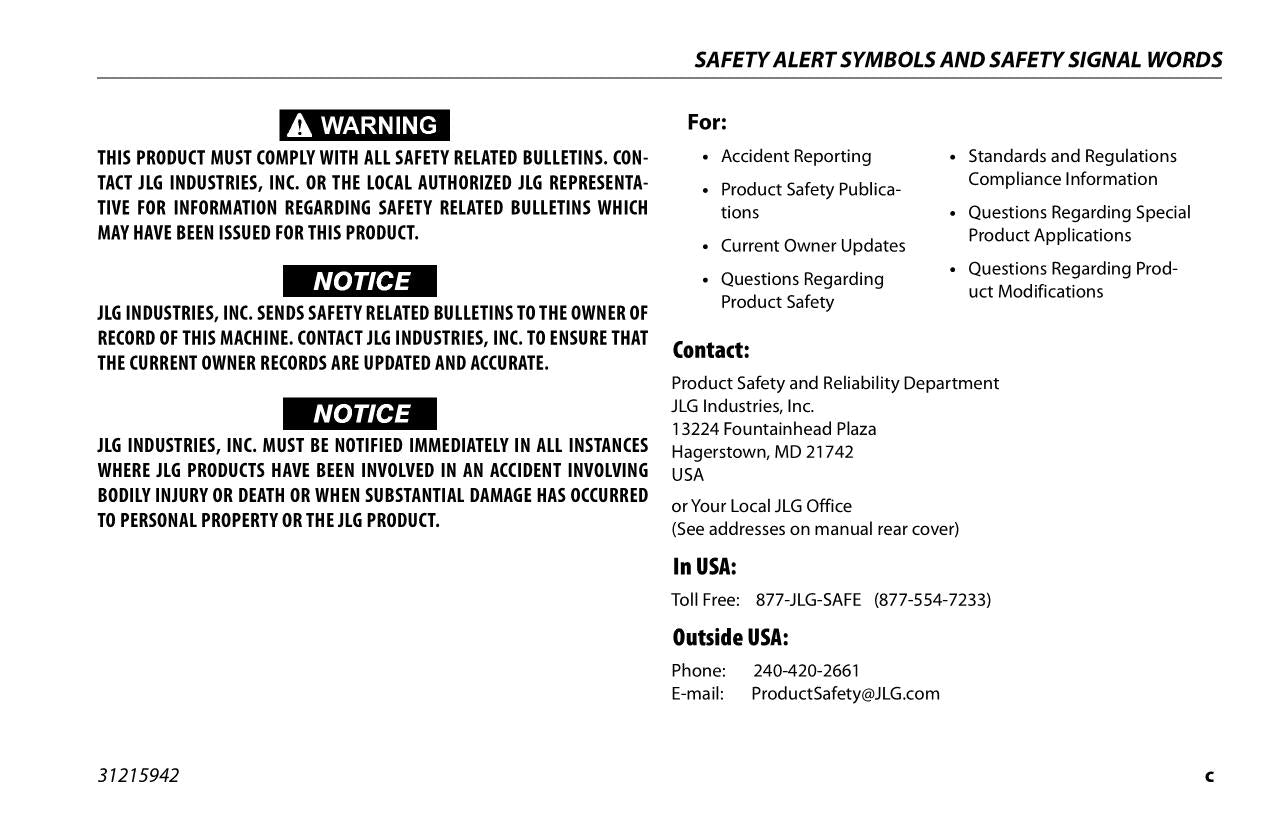 JLG R4045 Scissor Lift Maintenance Operation Operators Manual 31215942