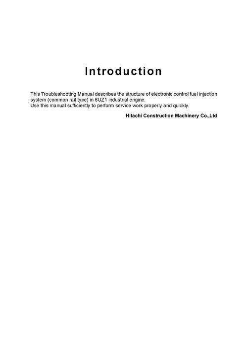 HITACHI 6UZ1 ENGINE INTERIM TIER 4 COMPATIBLE SERVICE MANUAL