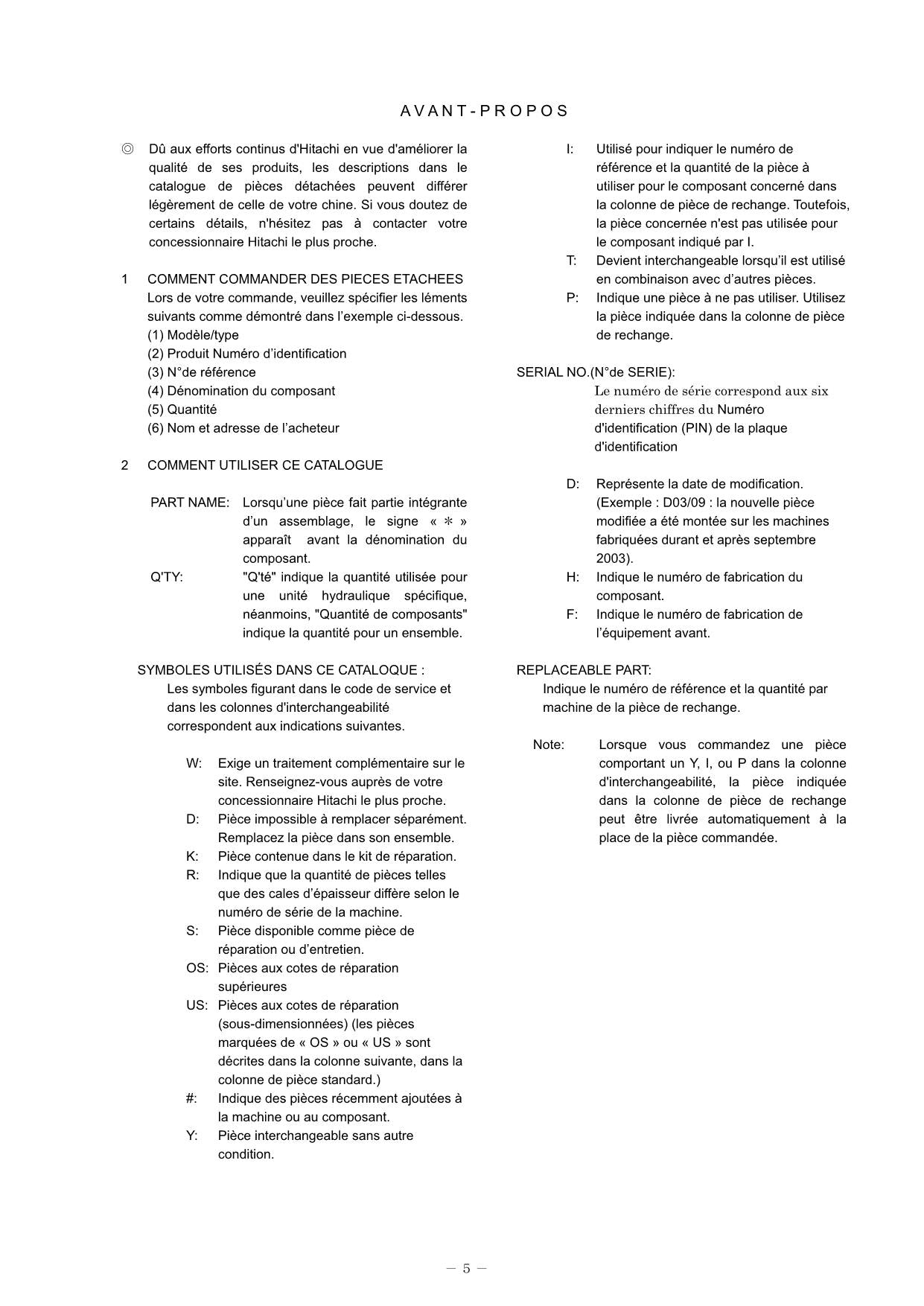 Hitachi ZW80-5B Equipment Component Wheel Loader Parts Catalog Manual