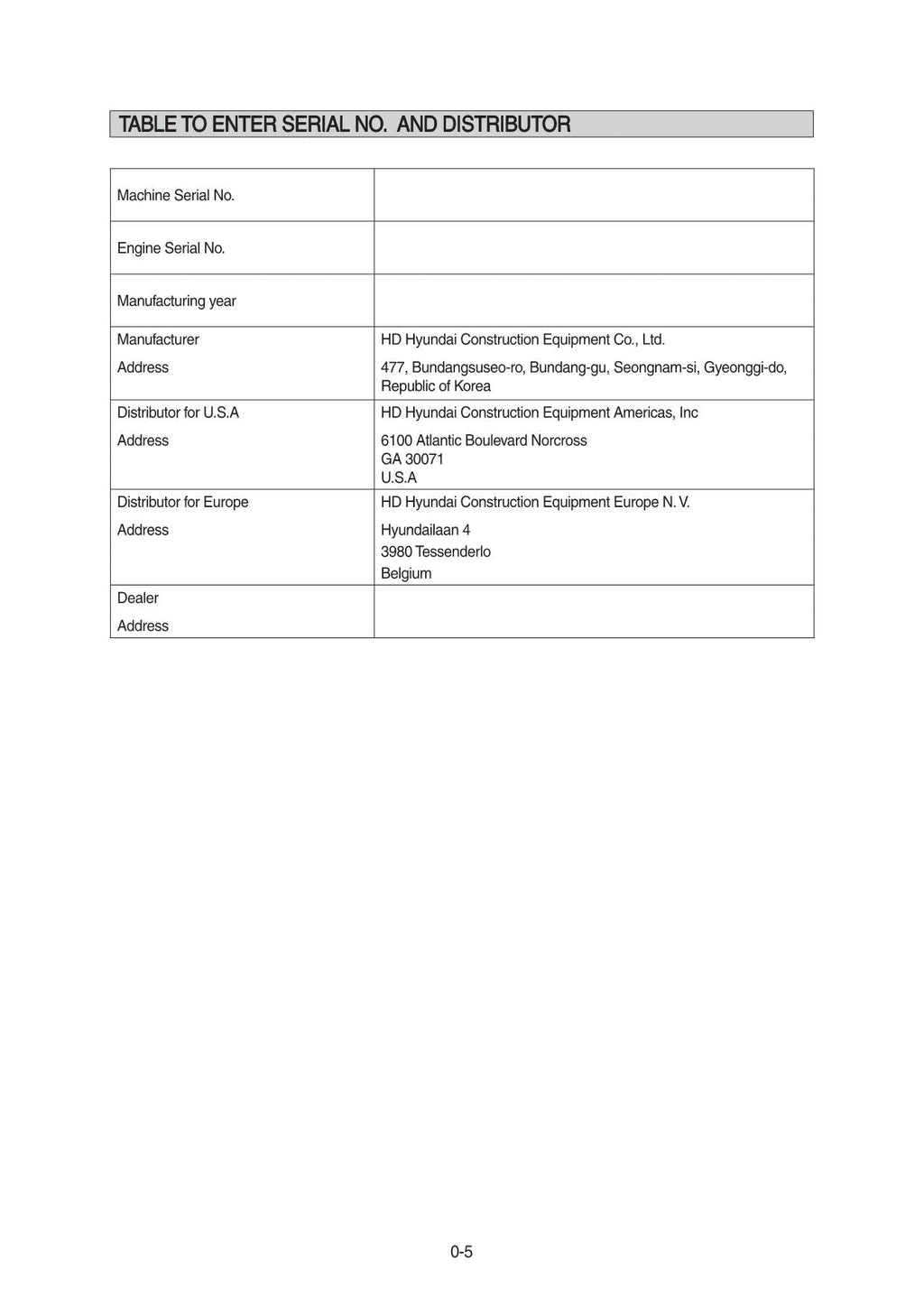 Hyundai HX17A Z CRAWLER EXCAVATOR Operators Maintenance Manual