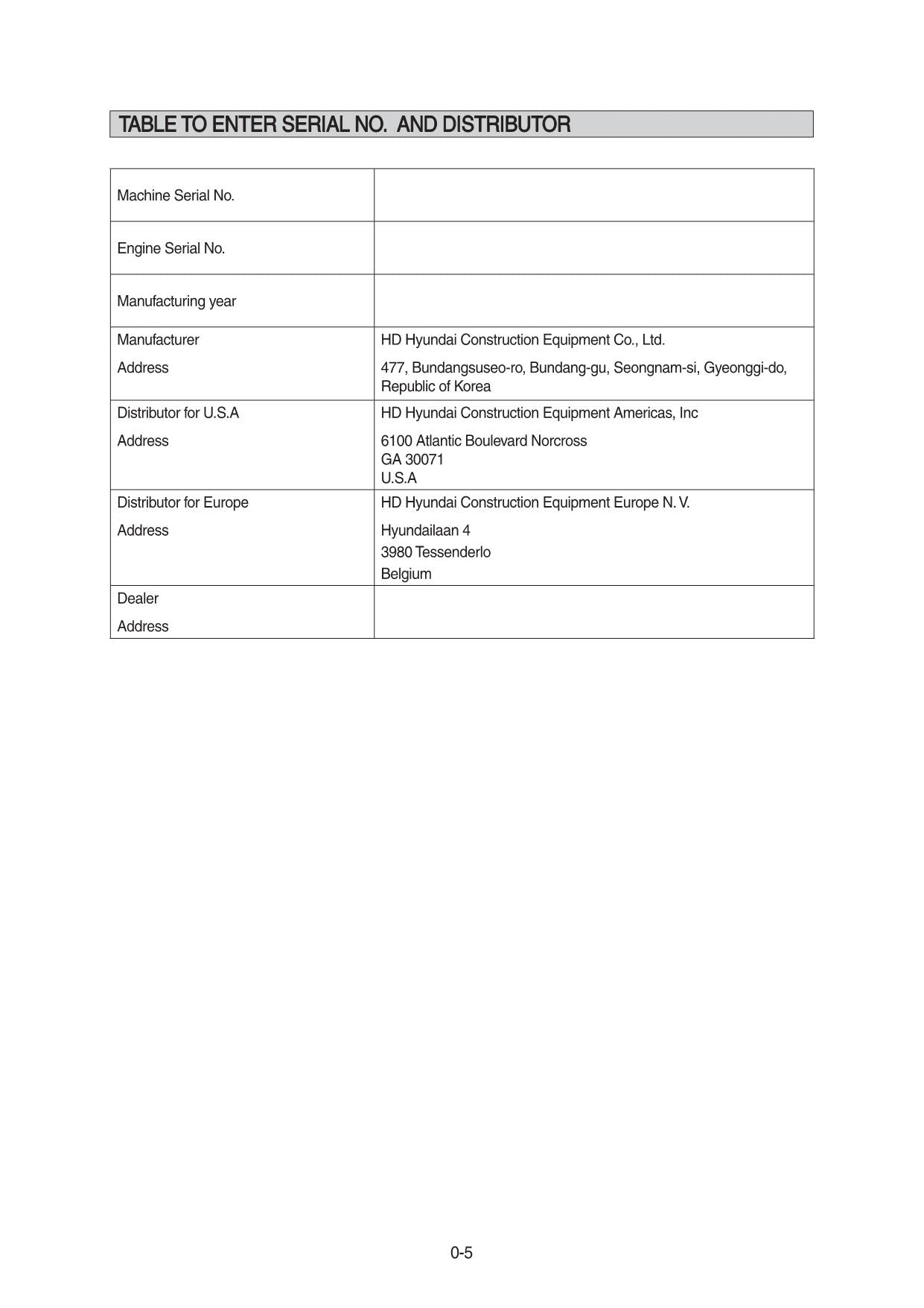Hyundai HX17A Z CRAWLER EXCAVATOR Operators Maintenance Manual