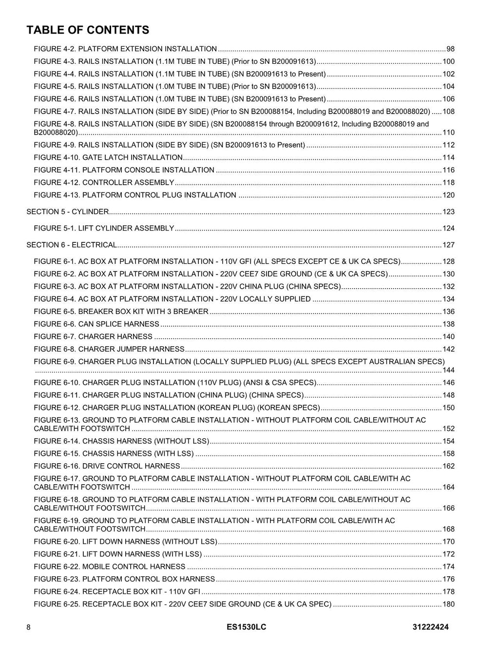 JLG ES1530LC  Scissor Lift Parts Catalog Manual