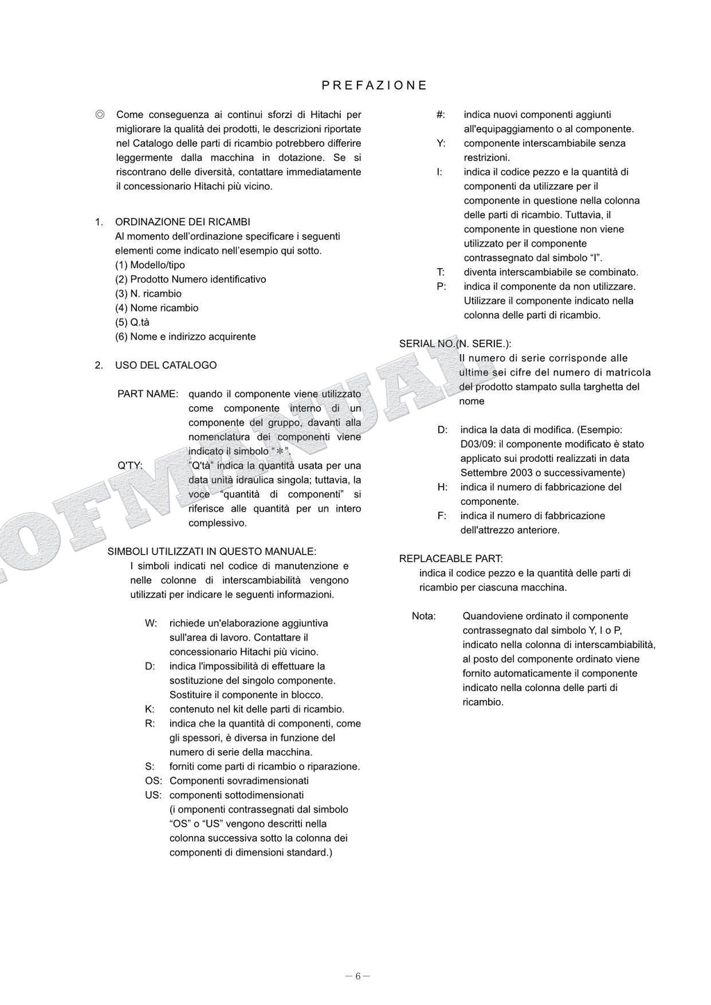 HITACHI ZAXIS ZX70-5A Equipment Component Excavator Parts Catalog Manual