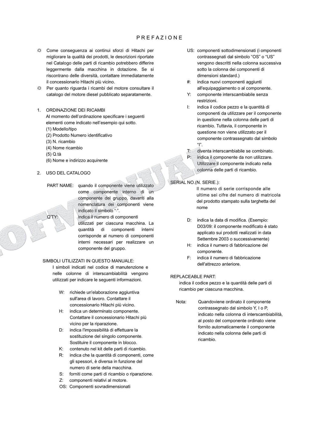 HITACHI EX75UR-5 Sliding Arm Excavator Parts Catalog Manual