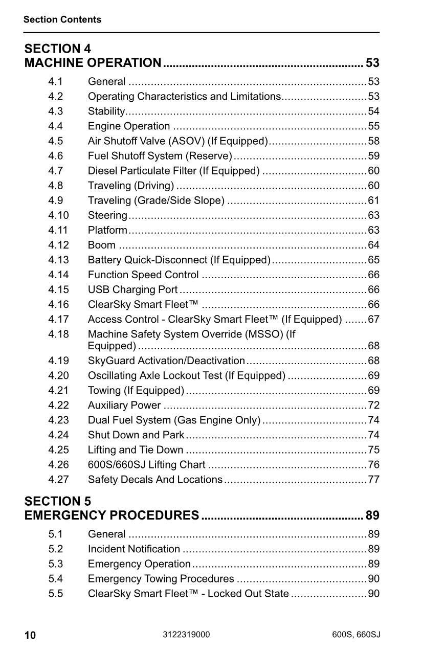 Manual del operador de mantenimiento y operación de plataformas elevadoras JLG 600S 660SJ 3122319000