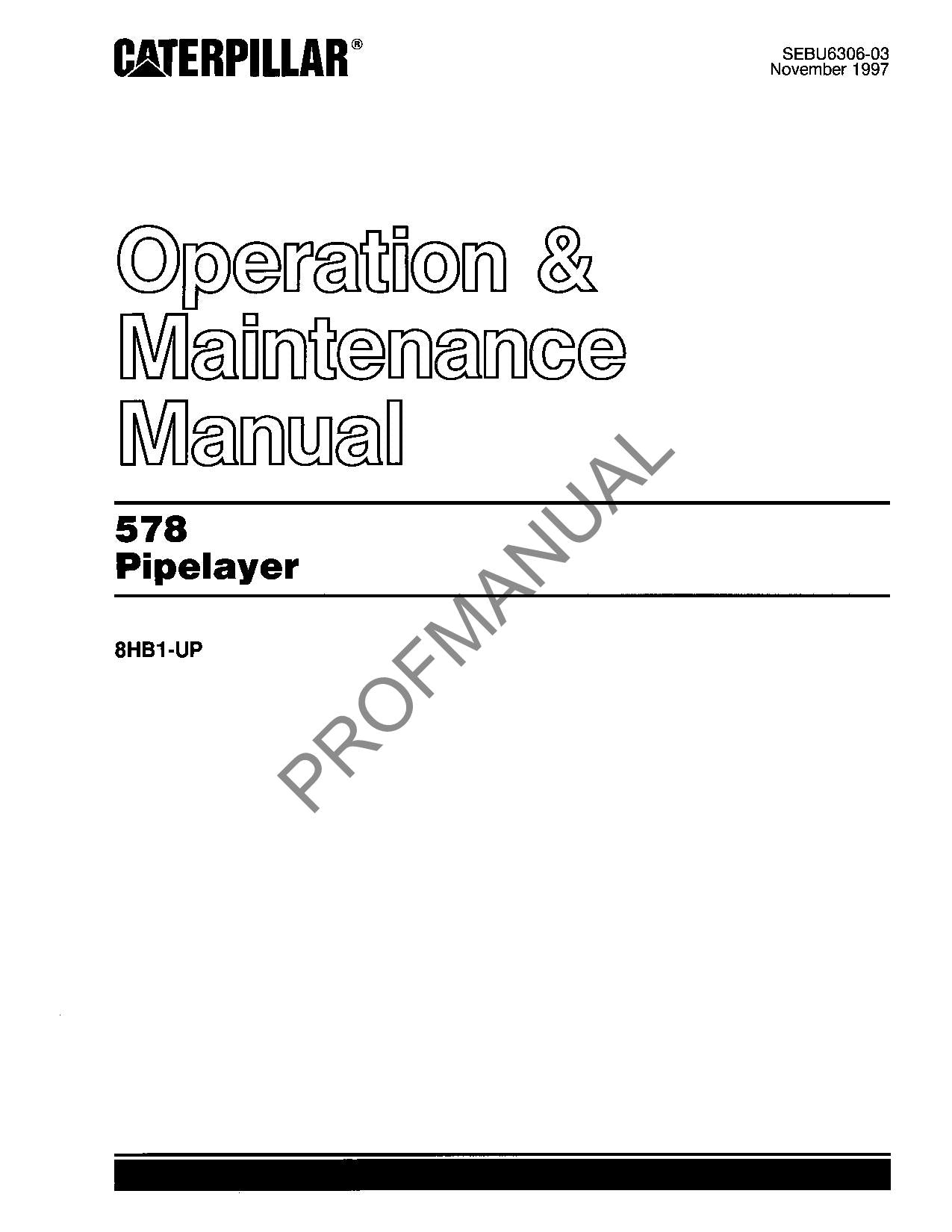 Manual de mantenimiento del operador del tiendetubos Caterpillar 578