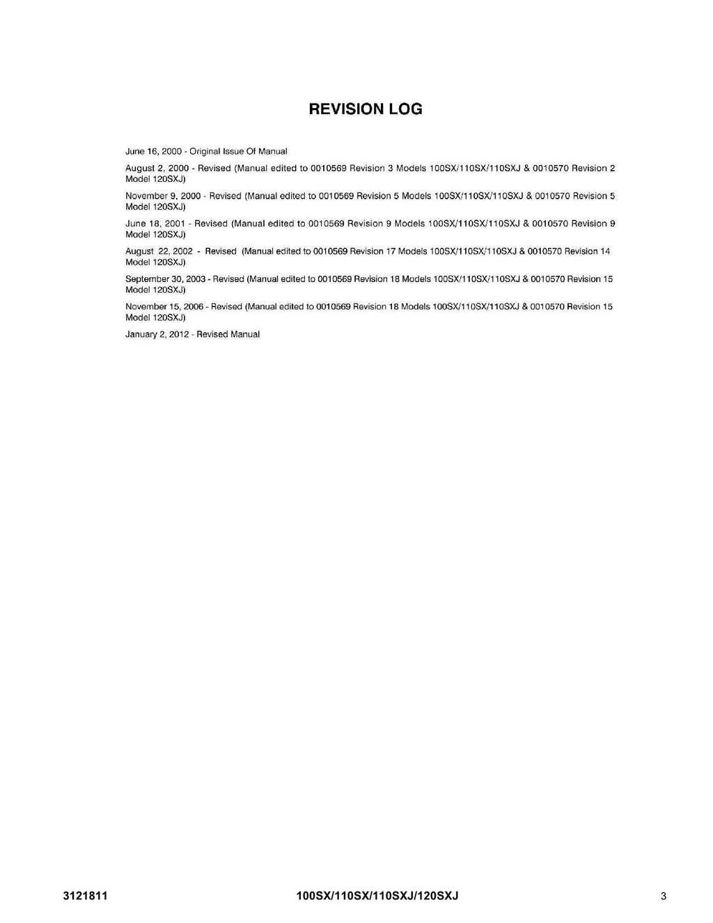 Manual del catálogo de piezas de plataformas elevadoras JLG 100SX 110SX 110SXJ 120SXJ