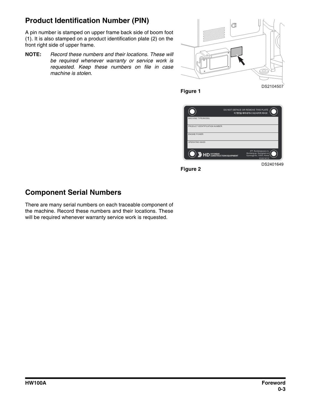 Hyundai HW100A WHEELED EXCAVATOR Operators Maintenance Manual