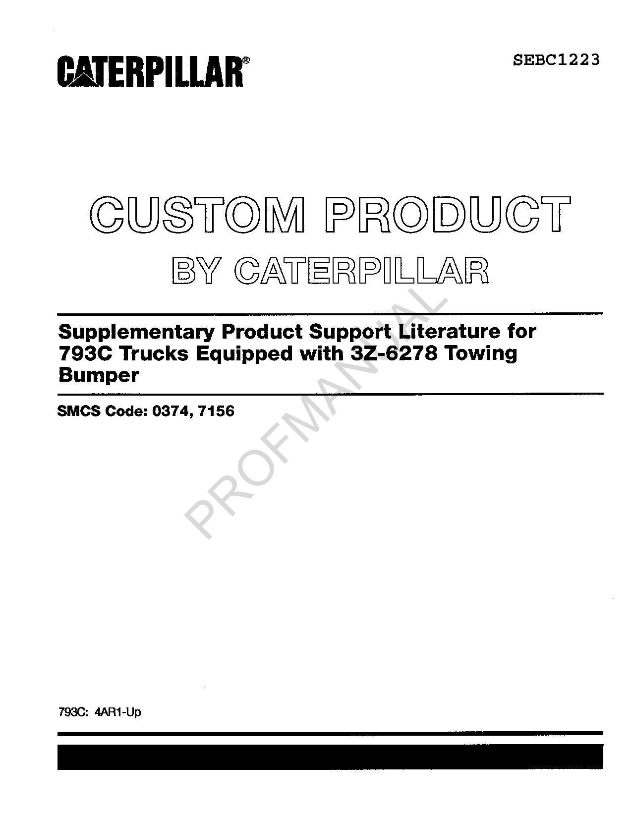 Manual del catálogo de piezas para camiones de remolque fuera de carretera Caterpillar Suppl Product 3Z 6278