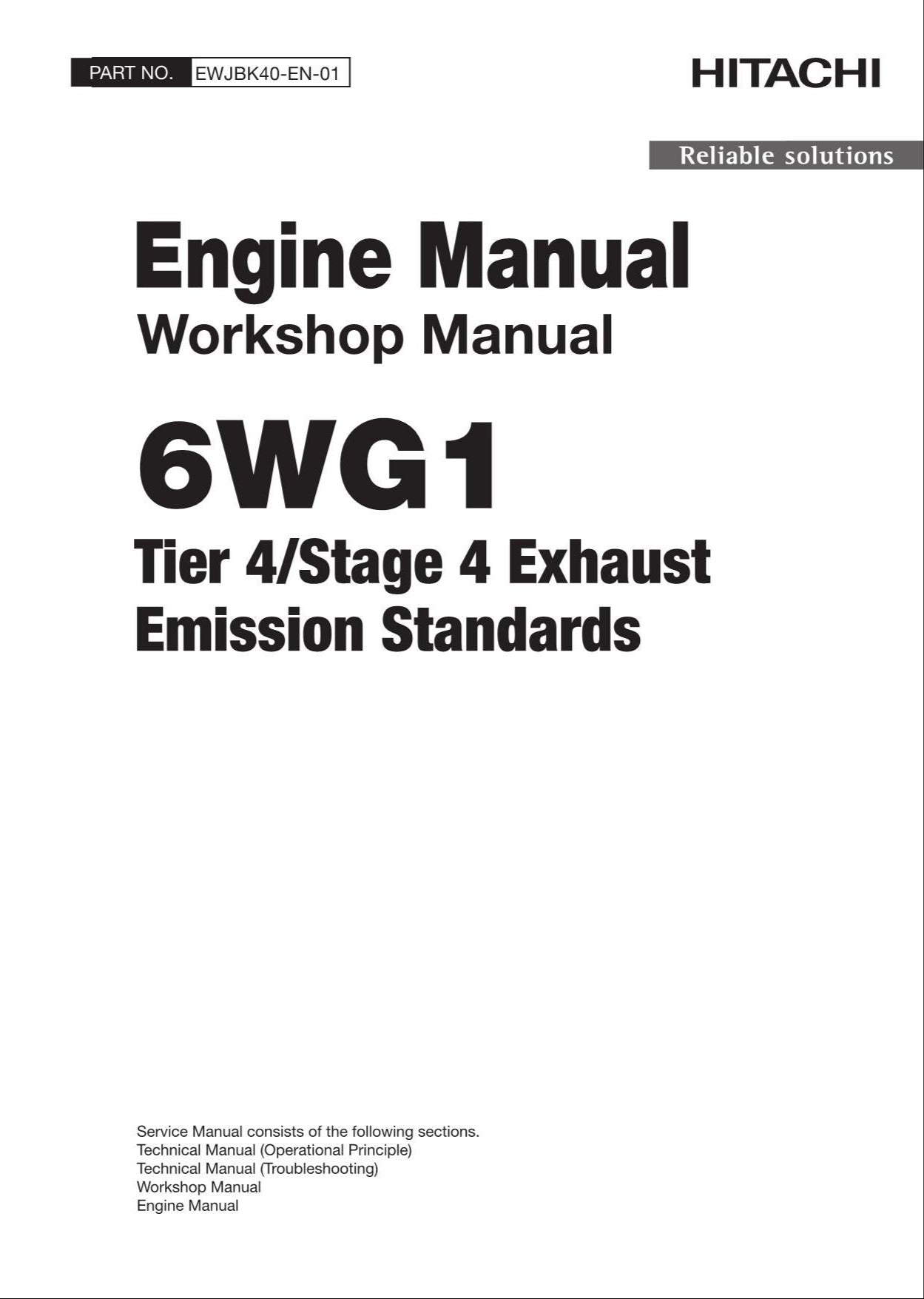 Hitachi 6WG1 Wheel Loader Engine Manual Workshop Manual