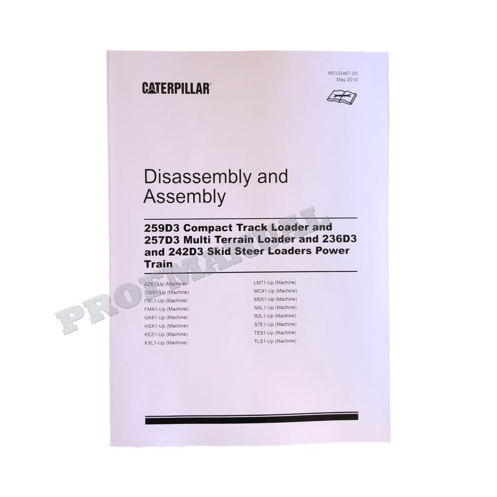 Manual de servicio del tren motriz del cargador Caterpillar 259D3 257D3 236D3 242D3 Desmontaje y montaje