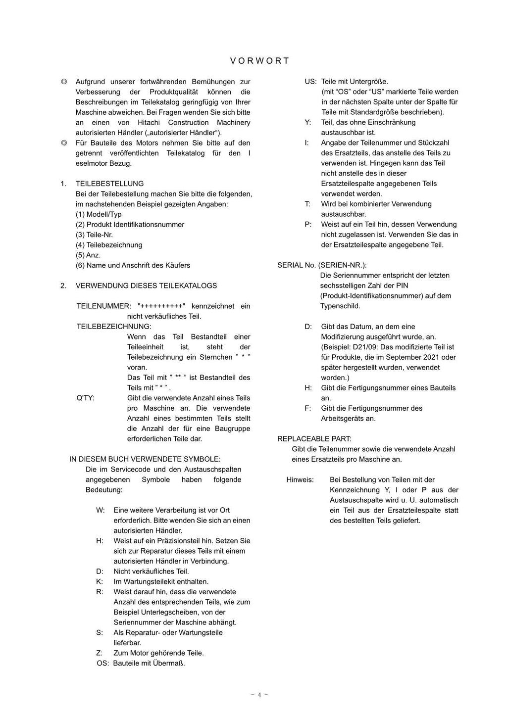 Hitachi ZW370-6 North America Spec Wheel Loader Parts Catalog Manual