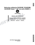 John Deere XUV835E XUV835R XUV835M cocodrilo Manual del Operador Español