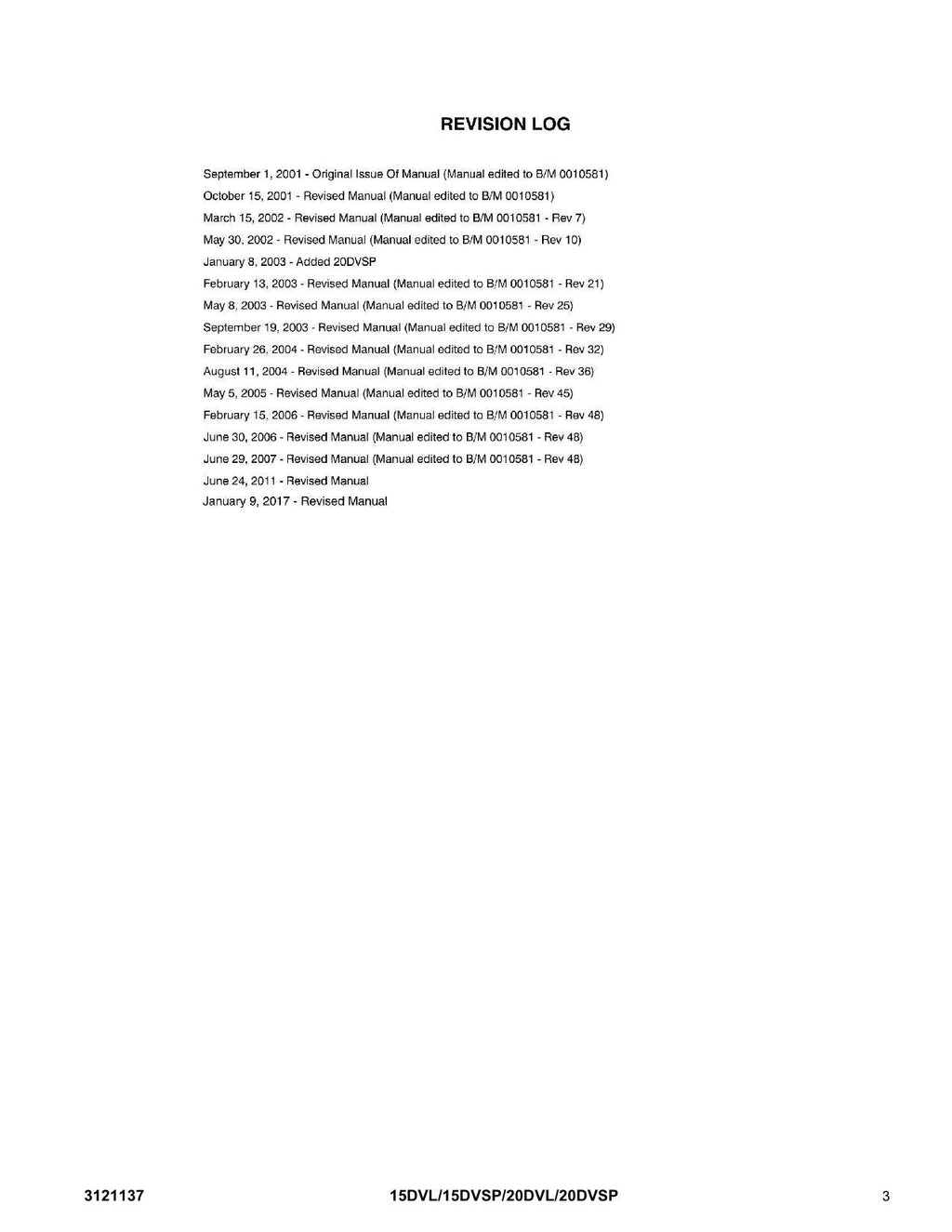JLG 15DVL 15DVSP 20DVL 20DVSP Vertical Mast Parts Catalog Manual 3121137