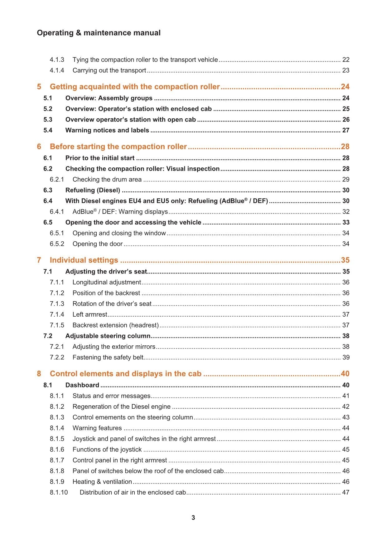 Hyundai HR110 120 140C-9 TIER4F ROAD ROLLER Operators Maintenance Manual