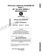 John Deere XUV825M S4 cocodrilo Manual del Operador Español SN 050001-