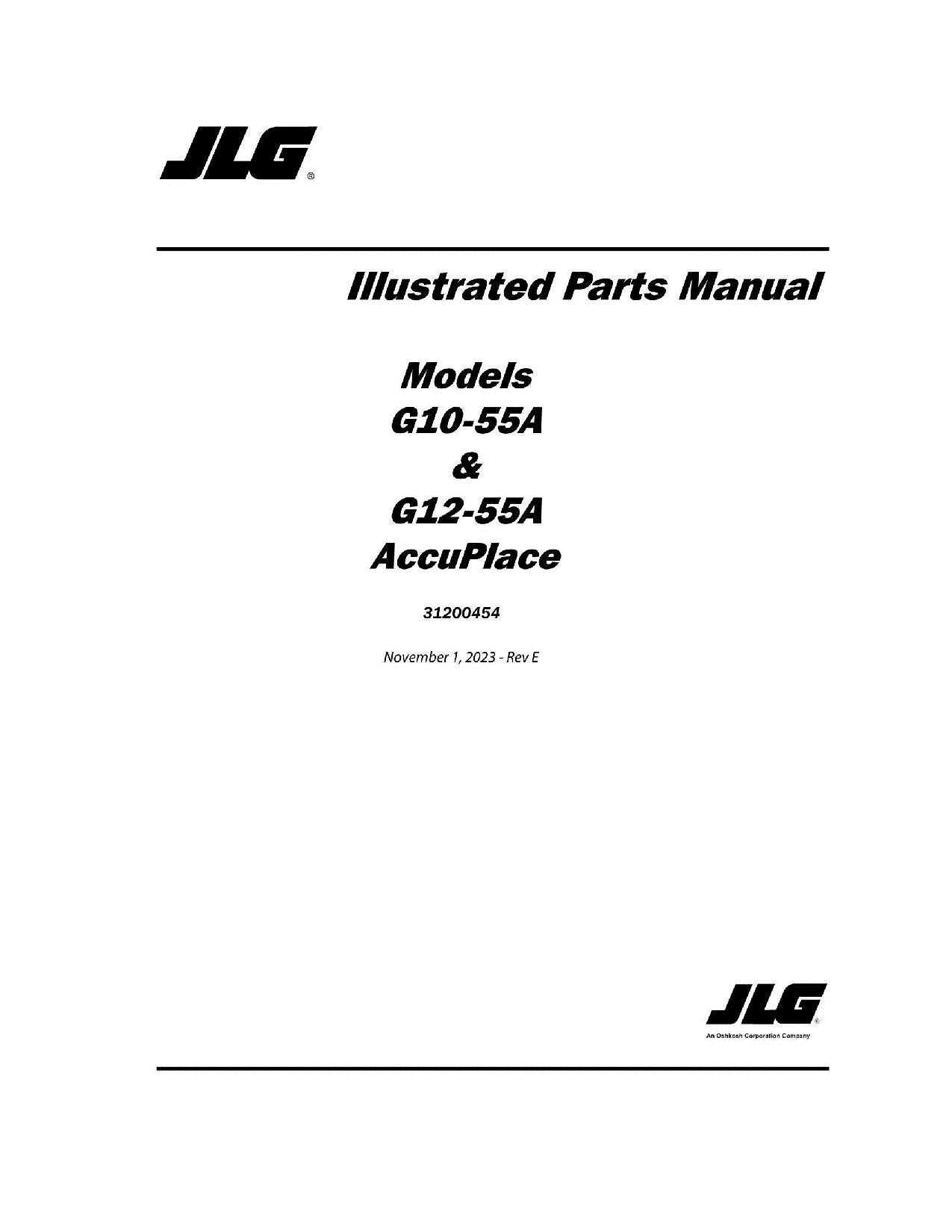 Manual del catálogo de piezas del manipulador telescópico JLG G10-55A AccuPlace G12-55A AccuPlace