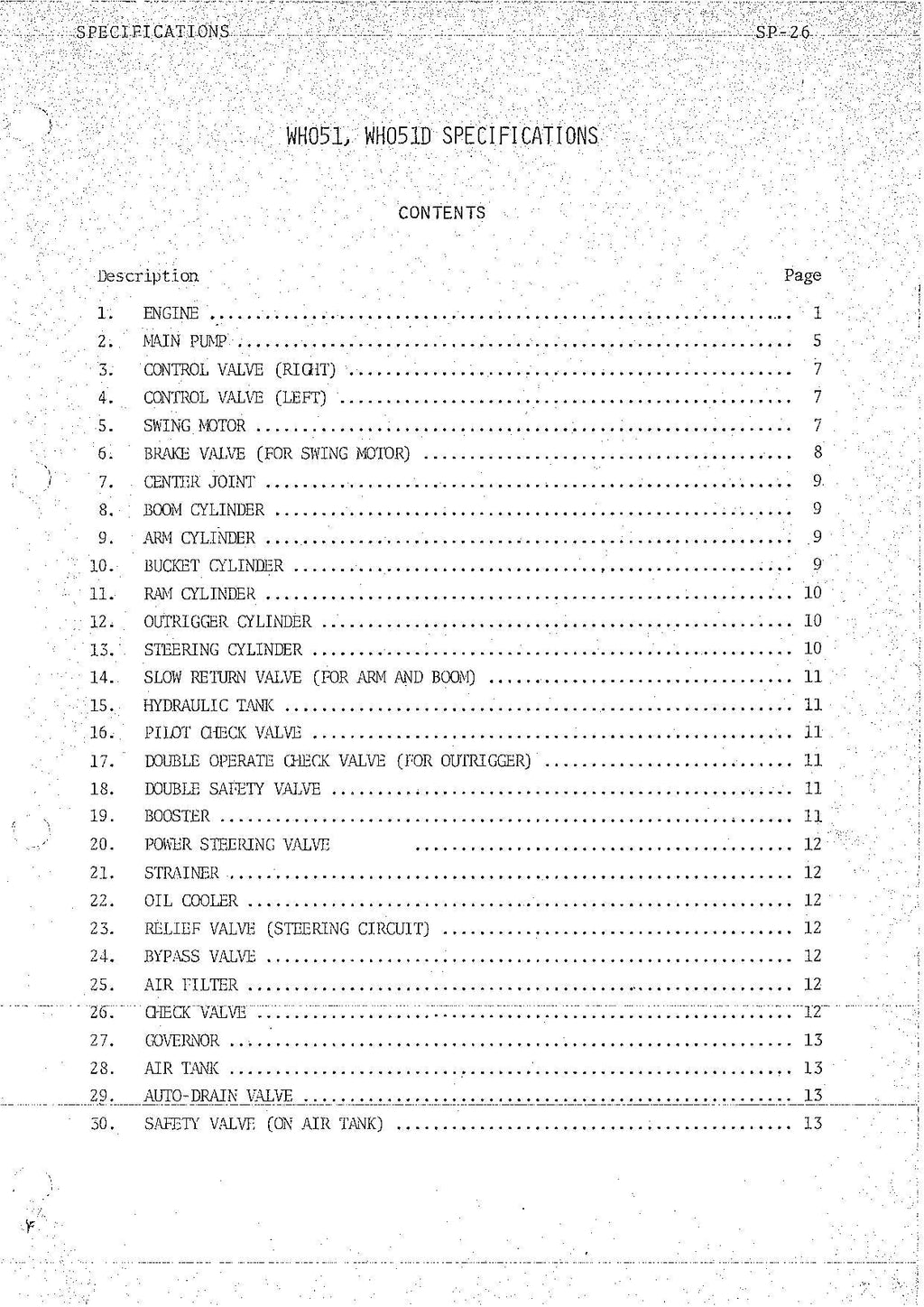 HITACHI WH051 Excavator Service Manual