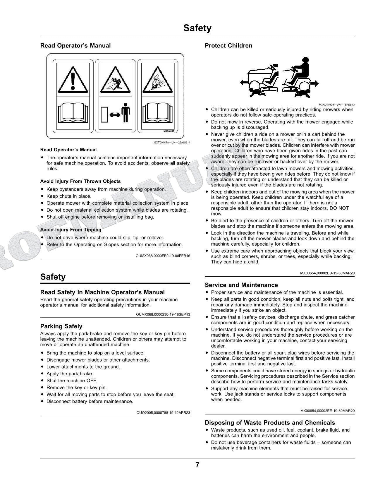 John Deere X330 X584 X390 X380 X370 Tractor Manual del Operador Español