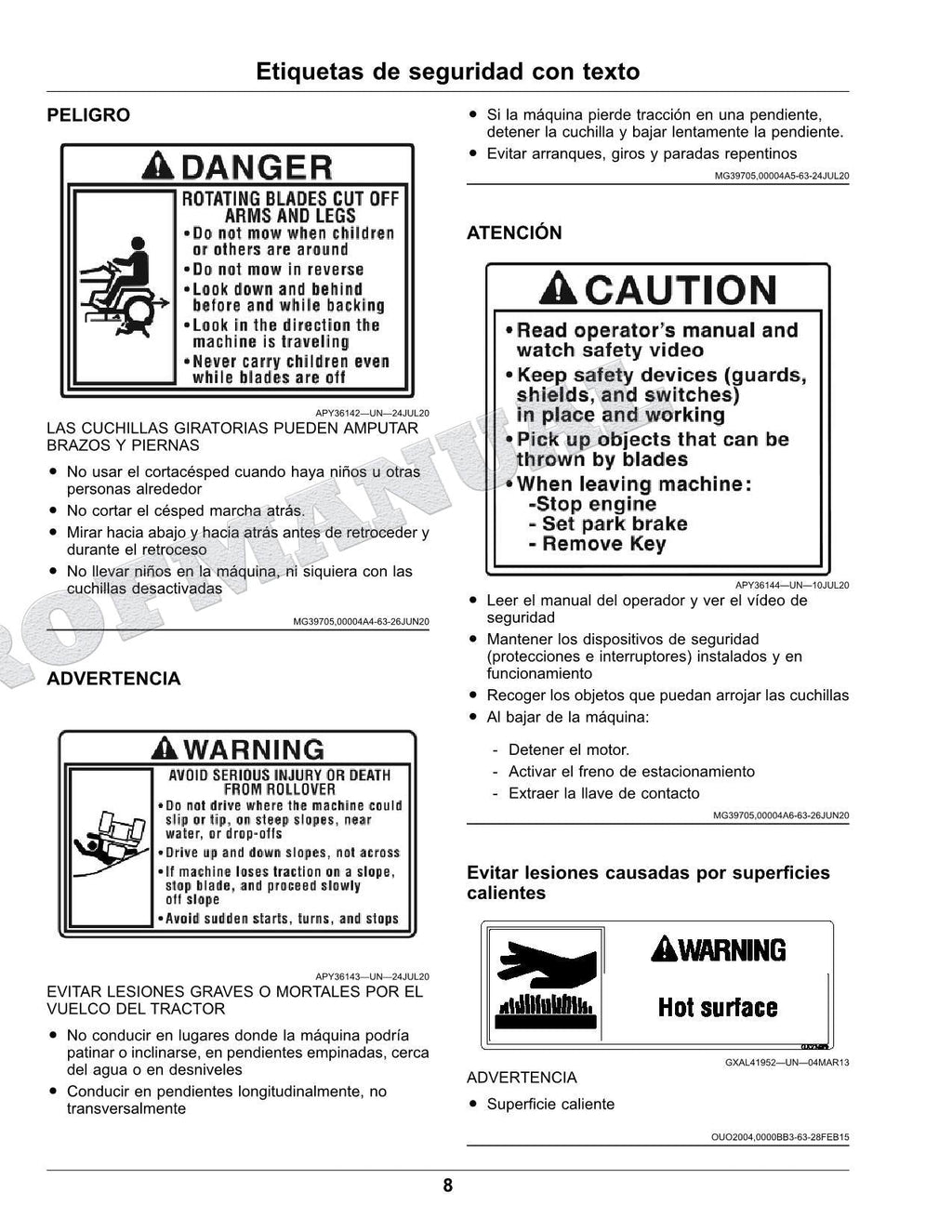 John Deere S220 S240 Tractor Manual del Operador SN S220 010001- 240 880001-