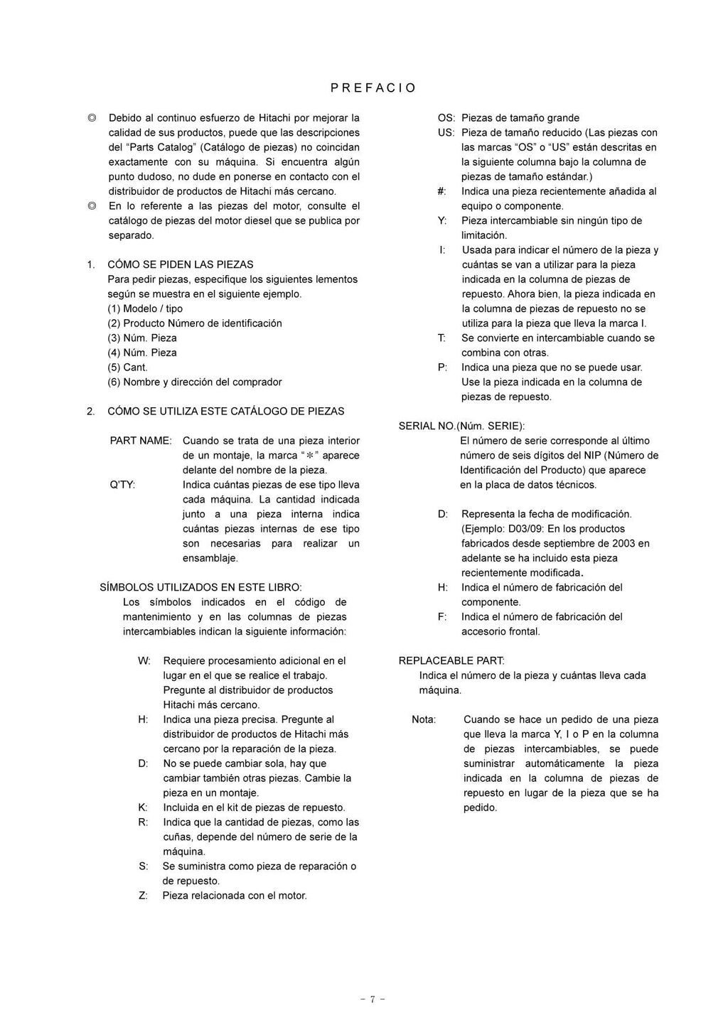Hitachi ZW140 ZW140PL Wheel Loader Parts Catalog Manual SN 000102-up