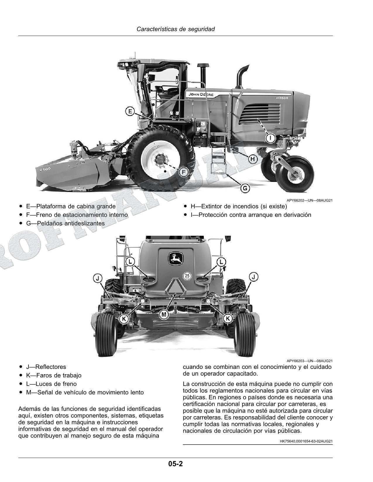 John Deere W235R W260R hileradora Manual del Operador Español SN -509999