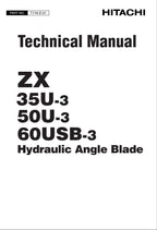 HITACHI ZX35UNA-3 ZX50UNA-3 ZX60USBNA-3 PA Blade Excavator Technical Manual