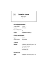 Liebherr D846 TI engine Operators manual