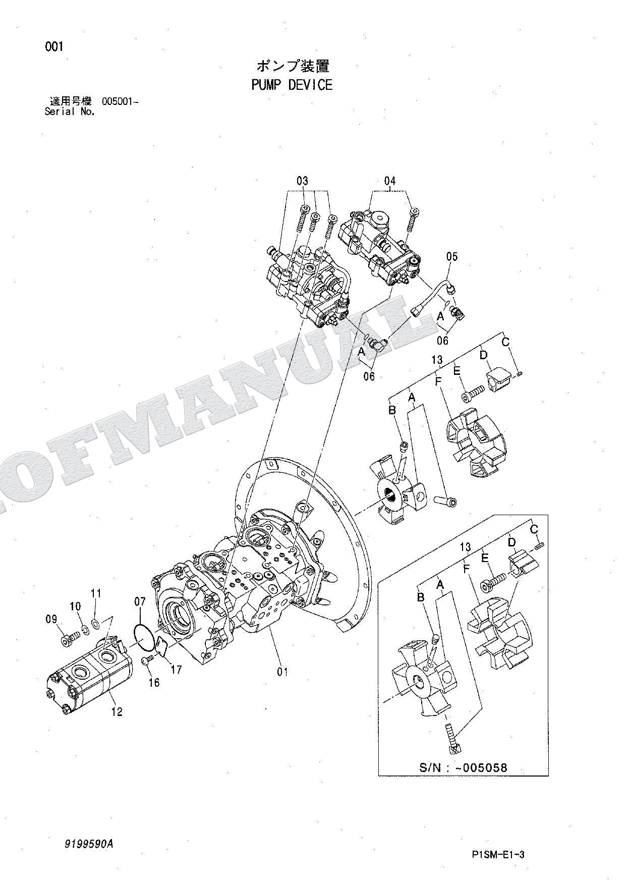 HITACHI ZAXIS ZX135UR Equipment Component Excavator Parts Catalog Manual
