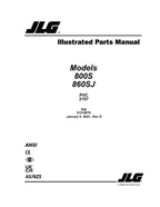 JLG 800S 860SJ Boom Lift  Parts Catalog Manual 31219075