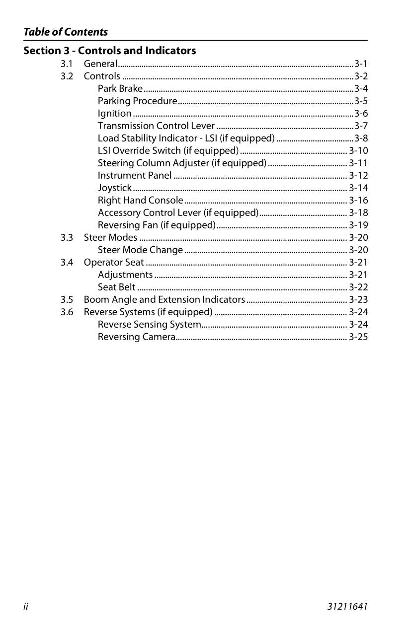 Manual del operador de mantenimiento y operación del manipulador telescópico JLG G5-18A 31211641