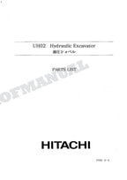 HITACHI UH02 Excavator Parts Catalog Manual