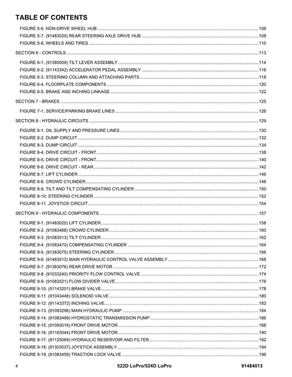 GRADALL 522D 524D Telehandler Parts Catalog Manual