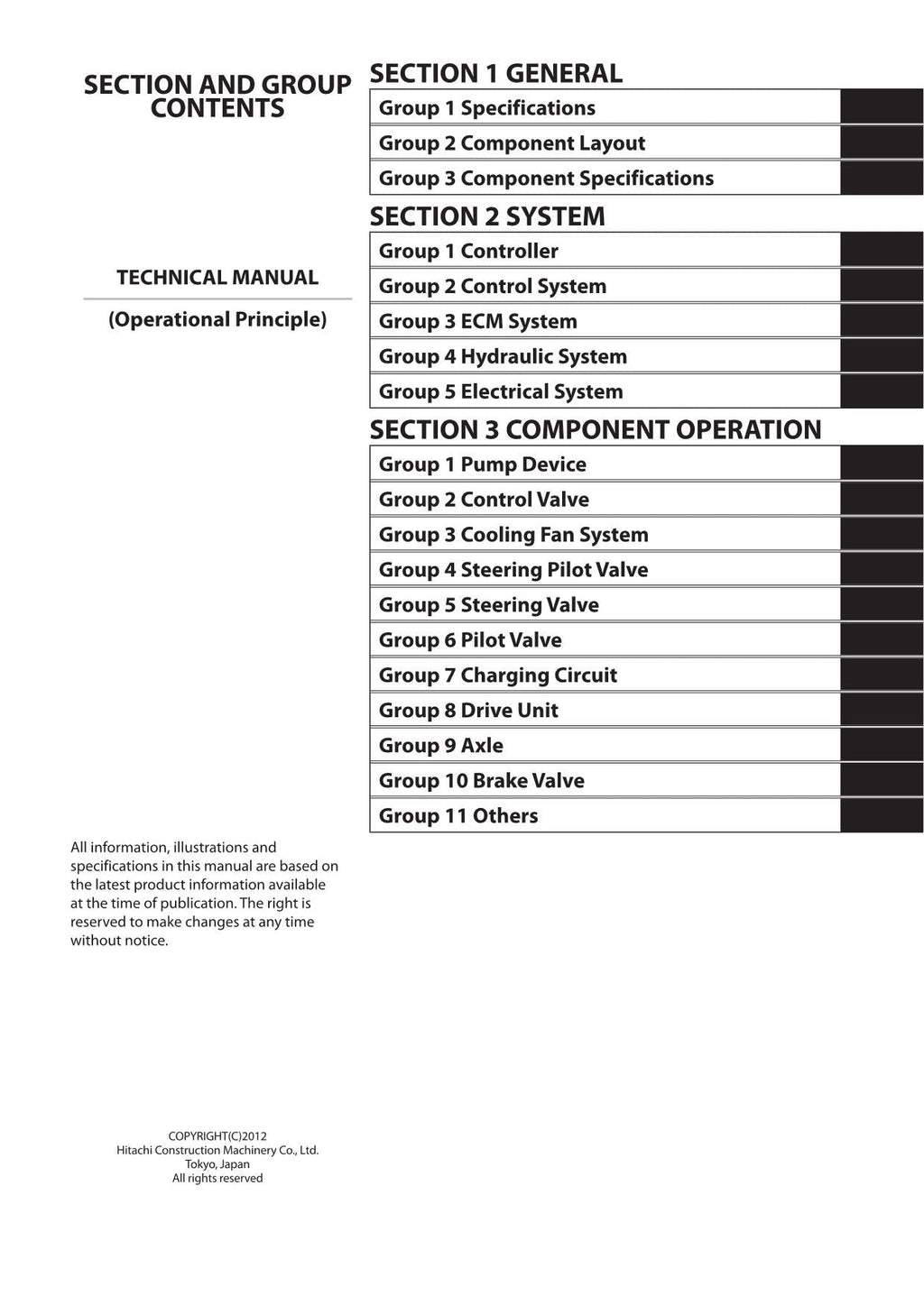 Hitachi ZW250-5B Wheel Loader Technical Manual Operational Principle