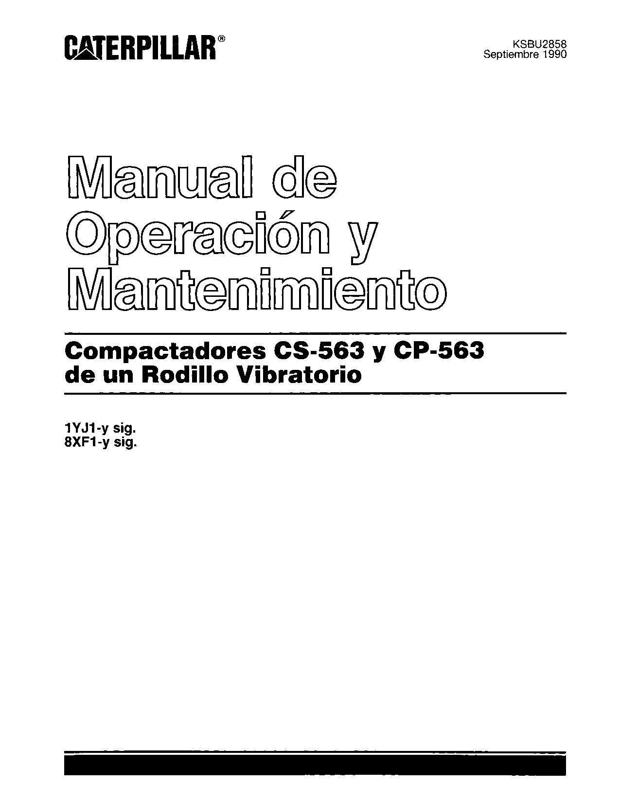 Caterpillar Cp563 Cs 563 Compactadora Manual de Operación y Mantenimiento