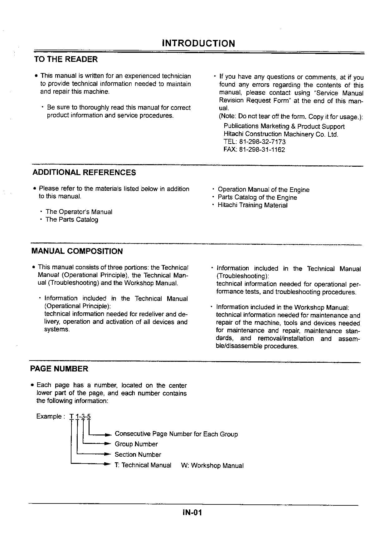 HITACHI EX135USR Excavator Troubleshooting Technical Manual