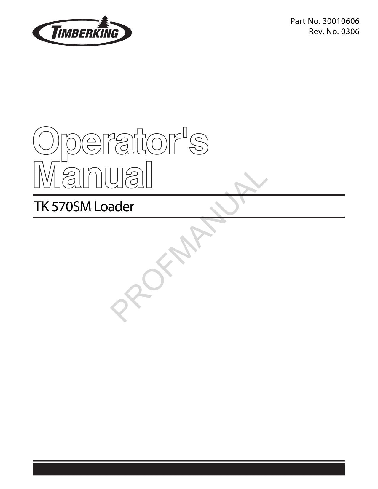 Caterpillar Cat TK570 SM Knuckleboom Loader OPERATORS MAINTENANCE MANUAL